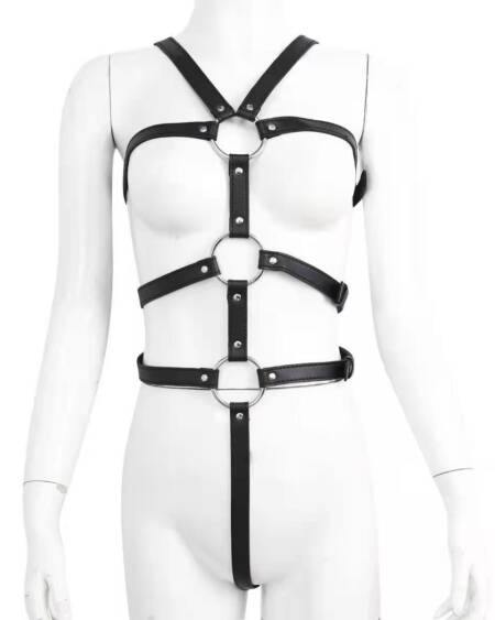 Female Adult Binding Wear Black Leather Binding Fun Clothes