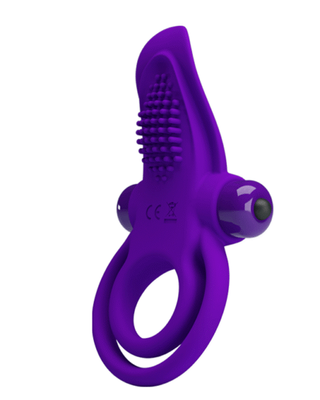 Penis Ring Silicone Slim Mini Massager(Purple)